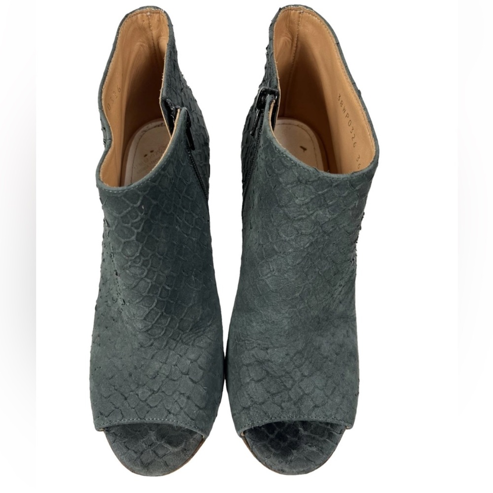 Maison Martin Margiela Ankle Boots Open toe Leather Snakeskin Blue US6/ 36